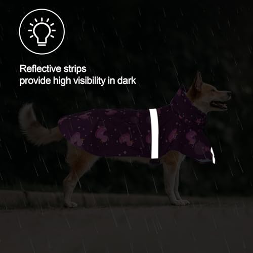 Large Dog Raincoat (Large / Purple Duck)