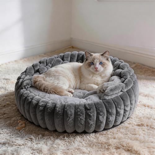 Cat Beds for Indoor Cats (20 x 20 inches / Dark Gray)