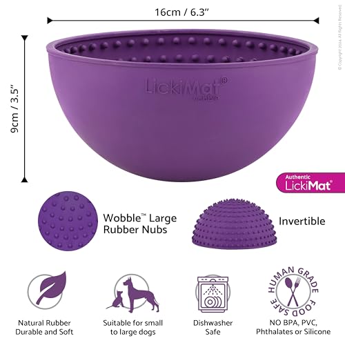 Wobble Dog Slow Feeder Bowl Lick Mat (Purple)