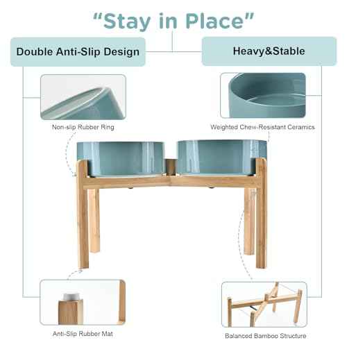 Elevated Dog Bowls Ceramic (8.3 in - 7.6 cups / Dark Green)