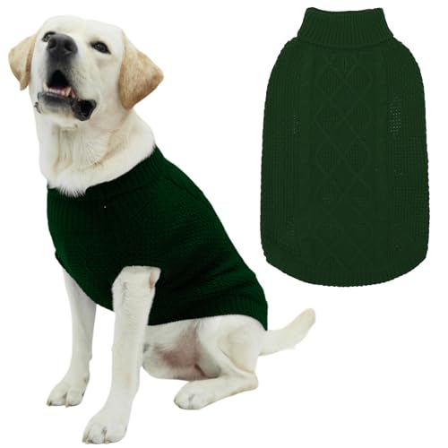 Turtleneck Dog Sweater (Medium/Large / Dark Green)