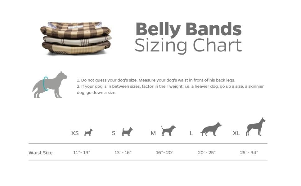 Washable Belly Bands for Male Dogs (Large (20-25") / Oxford)