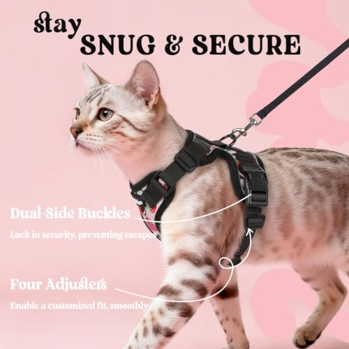Cat Harness and Leash Set (Xs / Berry Pounce)