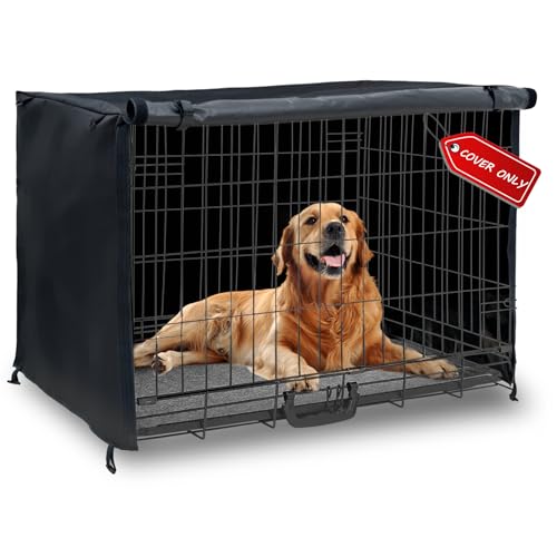 Dog Crate Cover 42in Pet Kennel Cover 42’’L*28’’W*30‘’H (Black / 42.0"L x 28.0"W x 30.0"H)
