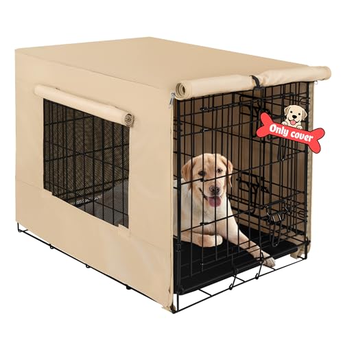 Dog Crate Cover (48.4"L x 30.3"W x 32.3"H / Beige)
