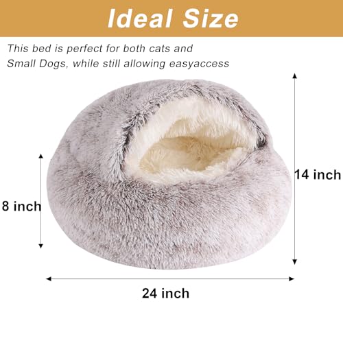Dog Beds for Small Dogs (24.0"L x 24.0"W x 14.0"Th / Coffee)