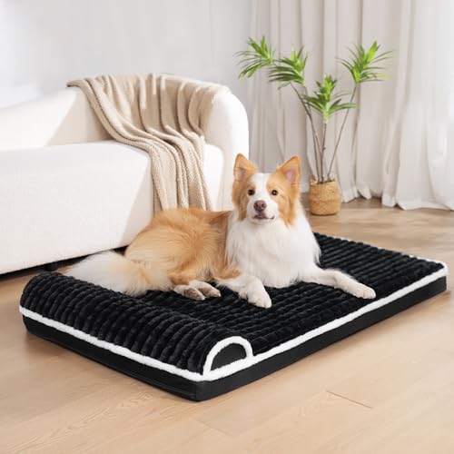Orthopedic Large Dog Bed Pillow Pet Sofa Bed 56''X40'' Black (Black / 56"L x 40"W x 3.5"Th)