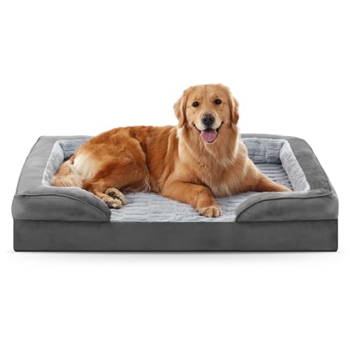 Orthopedic Supportive Large Dog Bed (42.0''l x 32.0''w x 6.5''th / Grey)