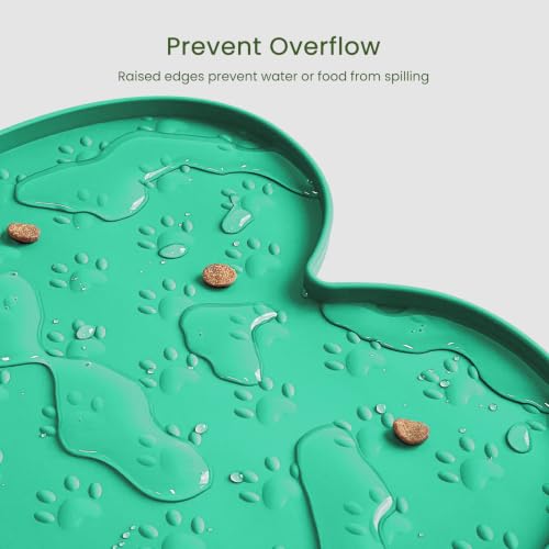 Dog Food Mat Anti (19.4" x 9.8"-2PCS / Green)