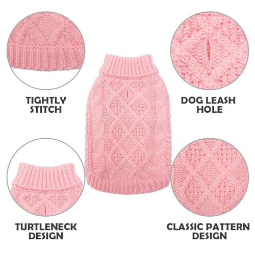 Turtleneck Dog Sweater (Small / Flesh Pink)