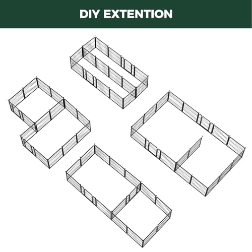 Rollick Dog Playpen with Divider Connectors (Black / 24"H)