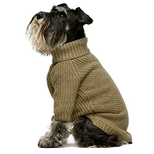 Thermal Knitted Dog Sweater Doggy Winter Coat Pet Clothes Doggie Turtleneck Jacket Puppy Outfits Cat Sweatsuit Sage Green Large (Large / Sage Green)