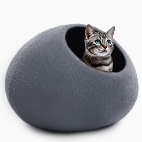 Luxurious Merino Wool Cat Cave (Grey Plain)