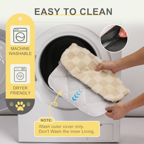 Self Warming Cat Bed (Beige_Furry / 20"L x 16"W x 0.7"Th)