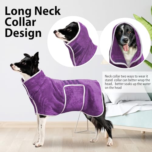 Dog Bathrobe Towel Dog Drying Coat (Violet / Small)