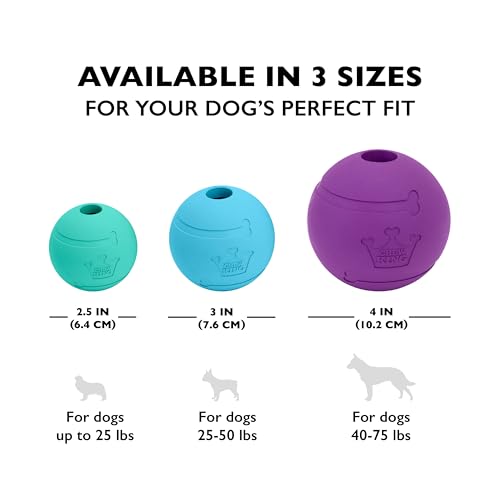 Fetch Balls Extremely Durable Natural Rubber Toy Pack of 3 (3-Pack (3" Balls) - Blue, Purple, Turquoise)