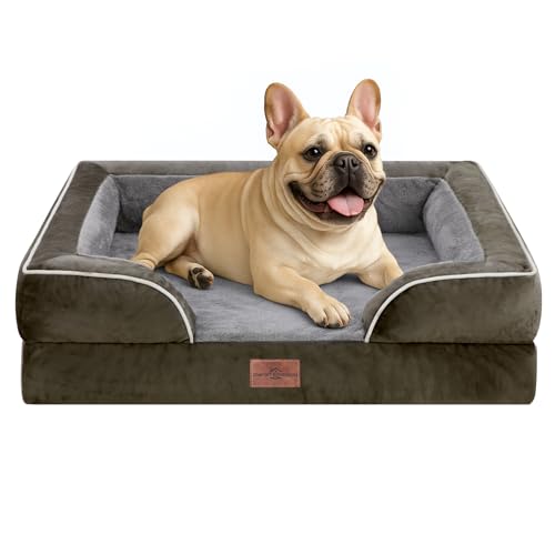 Waterproof Orthopedic Dog Bed for Medium Size Dog (30.0"L x 20.0"W x 7.0"Th / Dark Green)