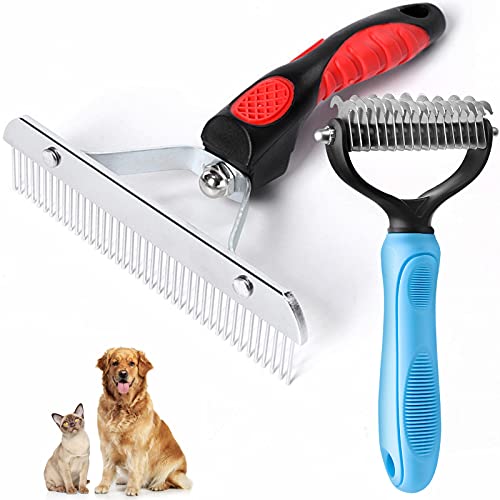 Long Tooth Undercoat Grooming Rake + Curved