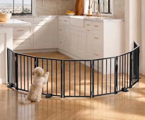 Small Dog Gate Indoor (Black / Up to 96" W, 16.5" H)