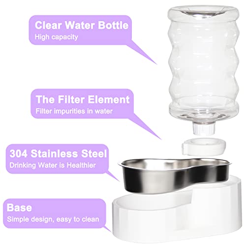 6.5L Stainless Steel Dog Water Dispenser (6.5L / White)