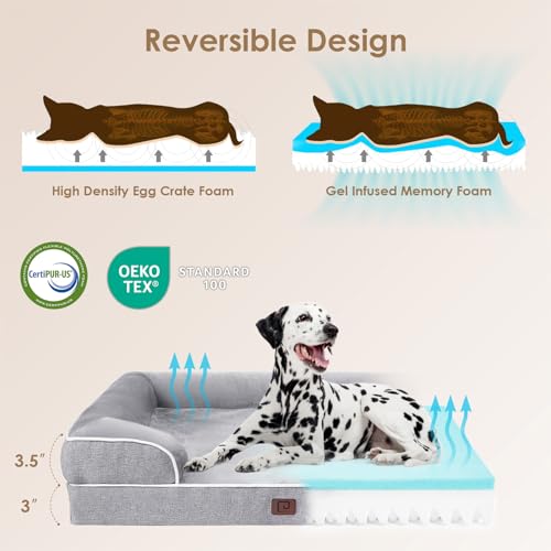 Orthopedic XXL Dog Bed (Grey / 52.0"l X 41.0"w X 8.0"th)