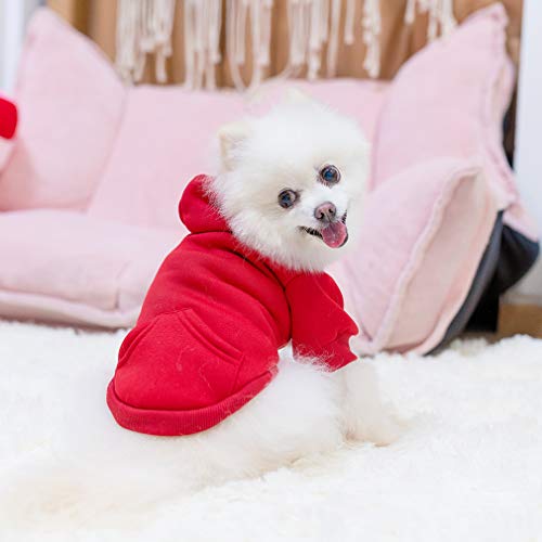 Dog Hoodie for Small Medium Dogs Cats (Red / X-Small)