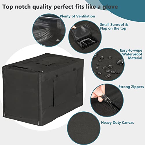 Dog Crate Cover (42.5"L x 28.0"W x 30.0"H / Black(single door))