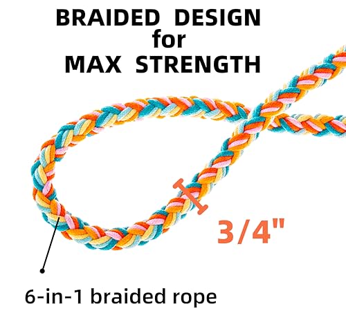 5FT Braided Cotton Rope Leash for Small (Fiesta Twist)