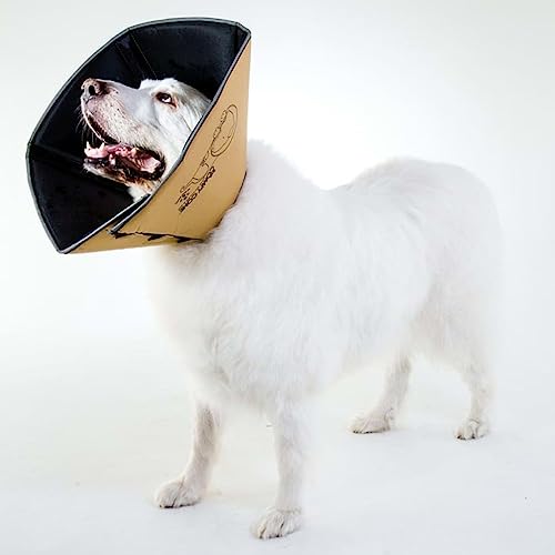 Comfy Cone Pet Cone for Dogs (Tan / XS(Neck to Nose 4.5"))