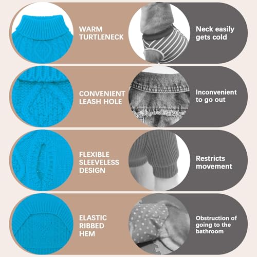 Dog Sweater for Small Dogs (SkyBlue / Small)