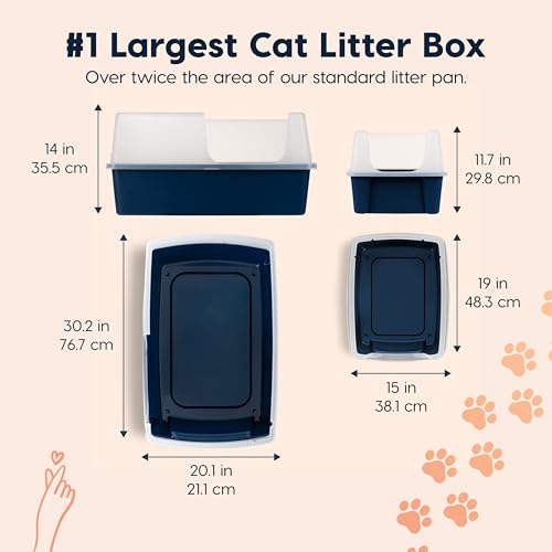 XX Large Side Entry Cat Litter Box (XXL Side Entry / Navy)
