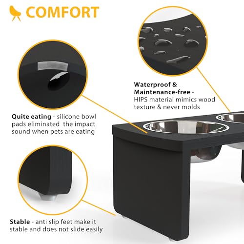 Elevated Dog Bowls (Black / Medium: 7'' Tall-40oz Bowl)