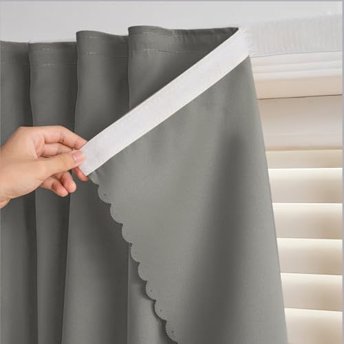 Adhesive Blackout Curtains (47"W x 59"L (Pack of 1) / Grey)