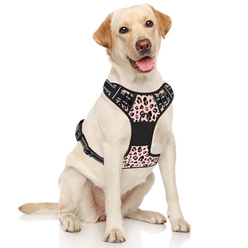 No Pull Dog Harness (Pink Leopard / Medium)