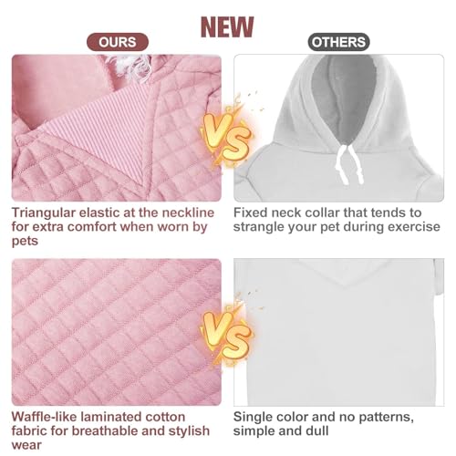 Small Dog Hoodie Sweater with Pockets (Pink / XXS (Back: 8",Chest: 10", Neck: 7.5"))