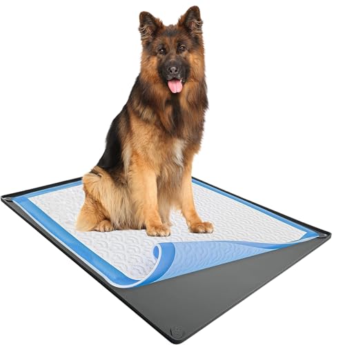 Dog Pee Pad Holder Tray Fits for 27.5” x 44” Pee Pads (44 x 27.5 Inches / Gray)