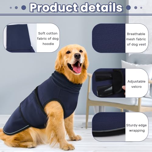 Dog Anxiety Vest with Hoodie (X-Large / Navy Blue)