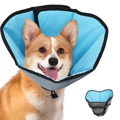 Soft Dog Cone Collar After Surgery (Blue / L(Neck:12.7"-17.4"/Depth:10.2"))