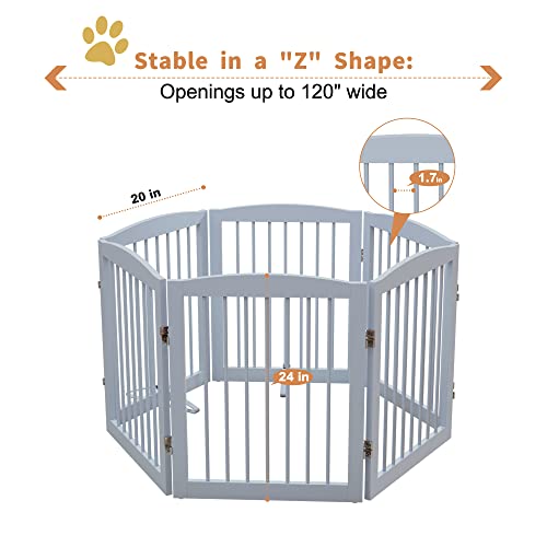 Freestanding Pet Gate for Dogs (24" Height-6 Panel / Gray)