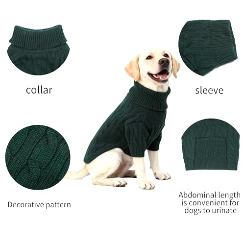 Small Medium Dog Sweater (Green / X-Large)