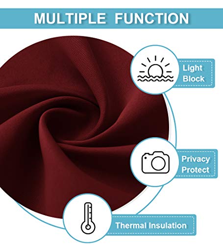 Blackout Curtain Privacy Window Drape for Living Room Bedroom Door (Burgundy Red / 36"W x 80"L (Pack of 1))