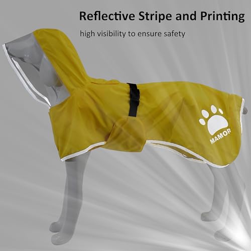 Dog Raincoat Waterproof (Yellow / Medium)