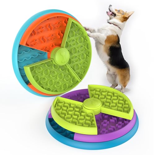 Slow Feeder Dog Bowl (Orange and Purple)
