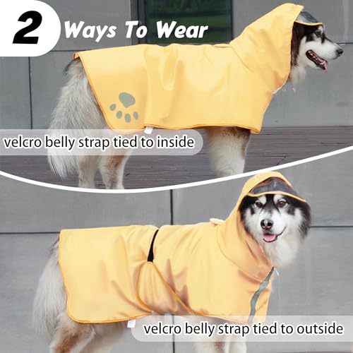 Dog Raincoat Hooded Slicker Poncho (Small / Light Yellow)