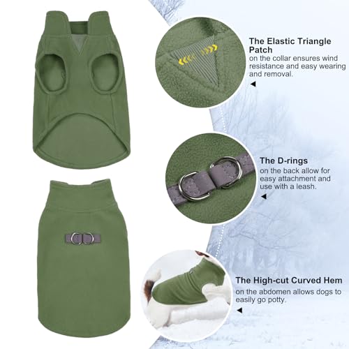 Dog Fleece Vest Sweater Winter Jacket for Small Medium Dogs (Small / ARMY GREEN)
