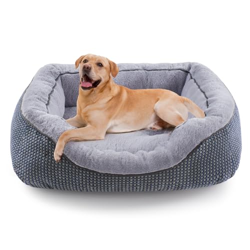 Large Dog Beds Large Sized (L (35"x25"x9") / Navy)