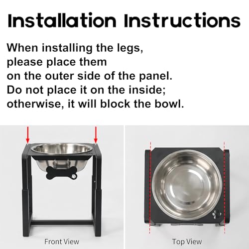 Metal Elevated Dog Bowls (8.8-14" | M/L/XL Dogs | 1×111oz Bowls)