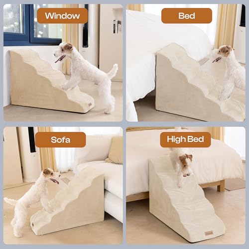Dog Stairs Replacement Cover for 5 (Beige / Cover 24.5"H)