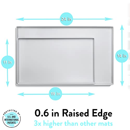 Premium Cat Food Mat (L: 24" x 14" / Silver)