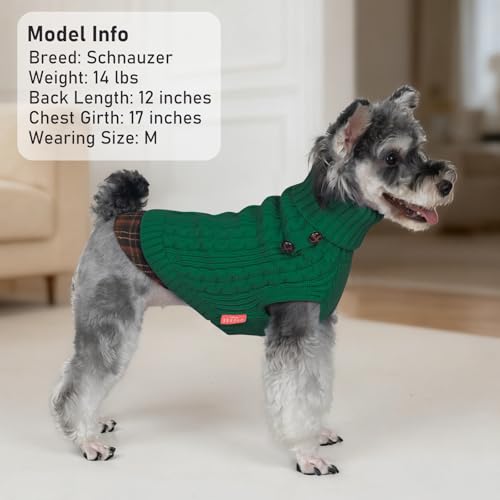 Dog Sweater for Small Dogs Turtleneck Thick Knit Pullover (Small (4-7lbs) / 10# Green)